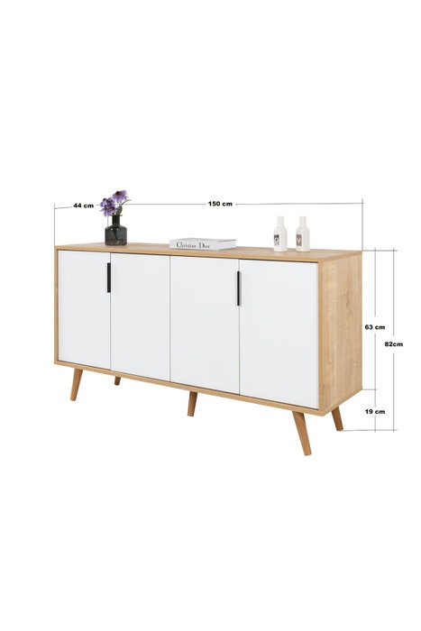 Hanah Home Sırma 4515 Consola Roble Zafiro y Blanco